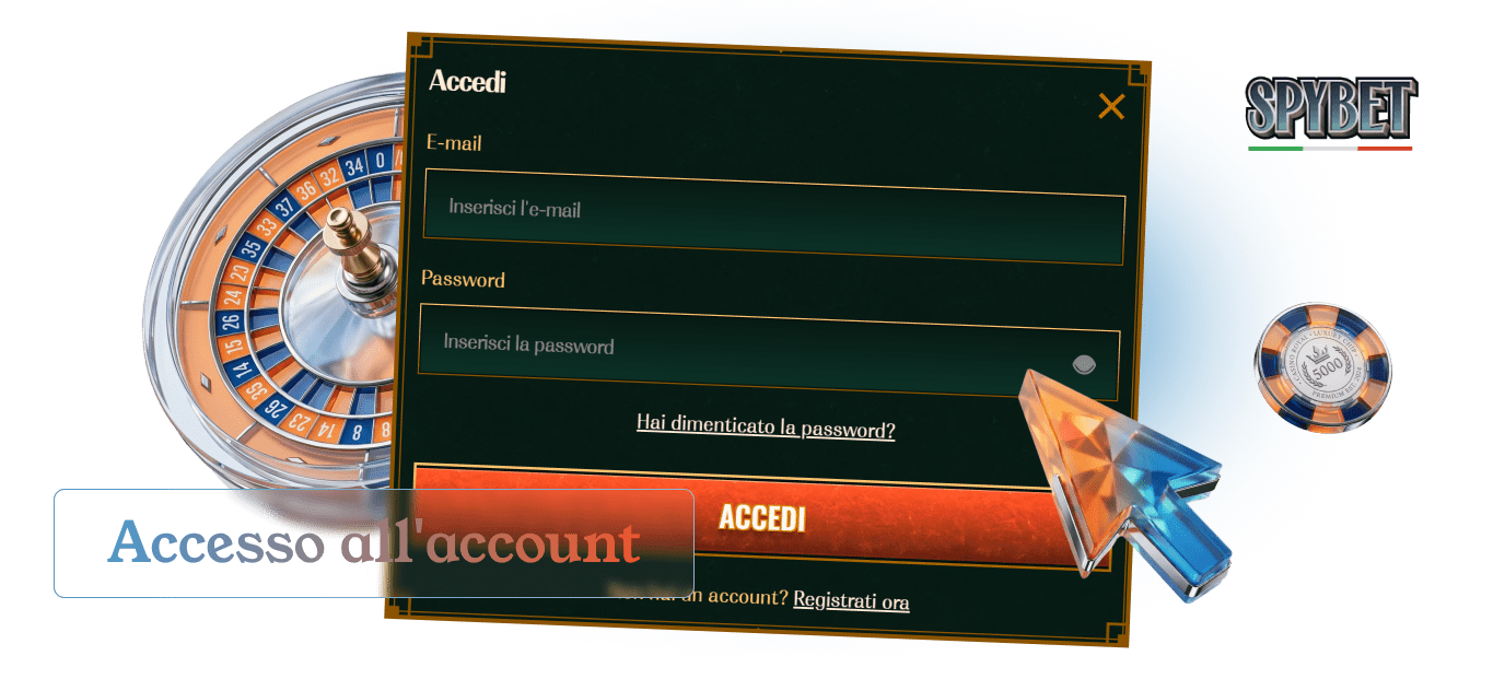 L'accesso al tuo account al casinò online spybet è molto semplice